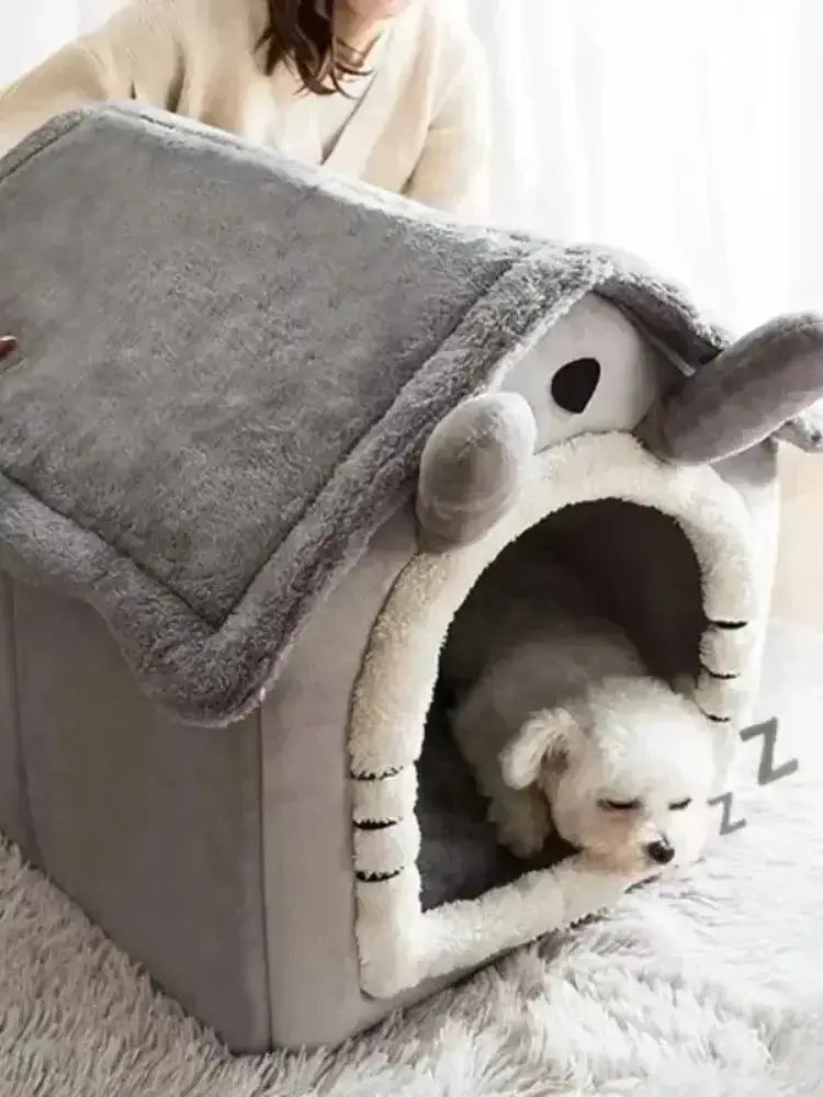 Casa Cueva Gris para Gatos y Perros Pequeños