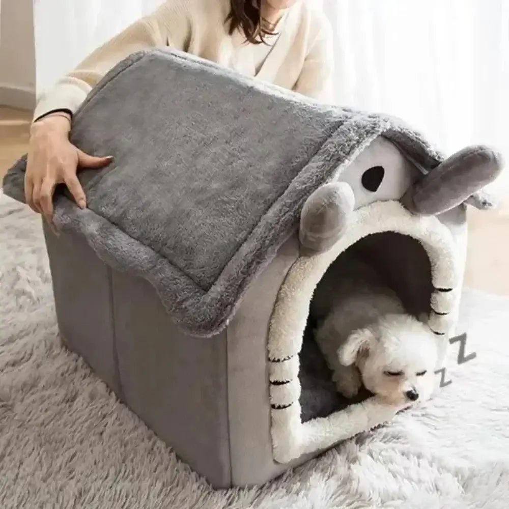 Casa Cueva Gris para Gatos y Perros Pequeños