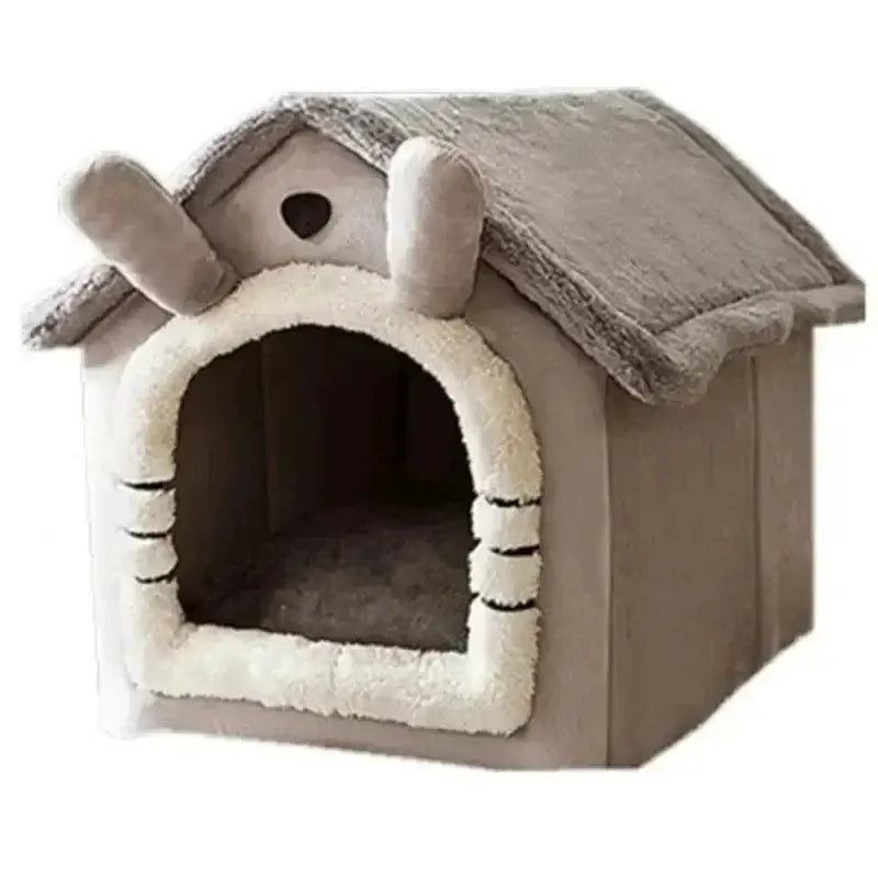 Casa Cueva Gris para Gatos y Perros Pequeños