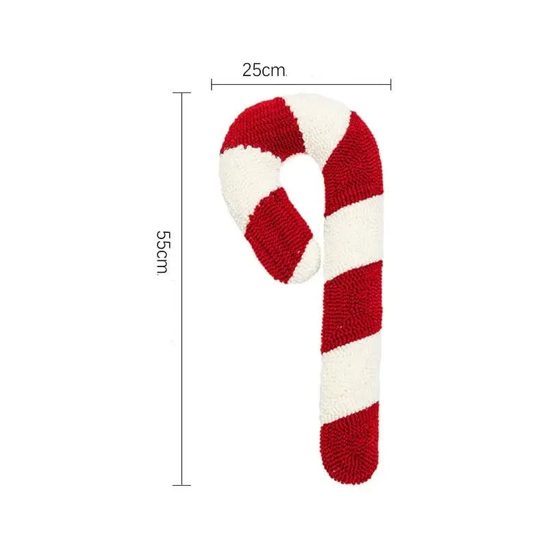 Cojín Bastón de Caramelo a Rayas Rojo y Blanco