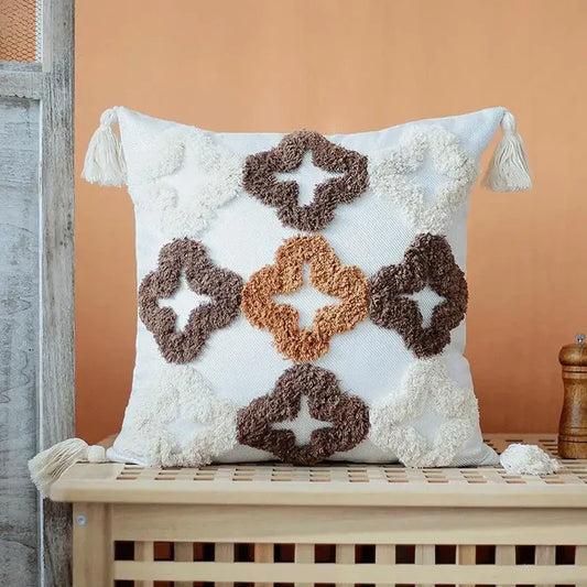 Cojín Bohemio Chic Marrón y Beige