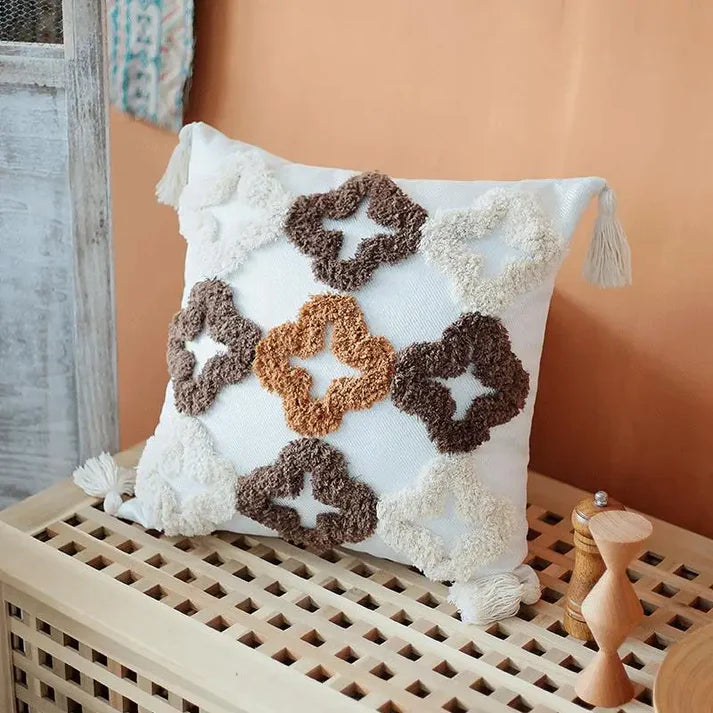 Cojín Bohemio Chic Marrón y Beige