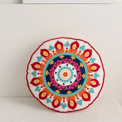 Cojín Colorido Bordado para Decoración Interior