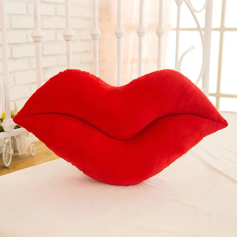 Cojín Creativo en Forma de Labios Rosas y Rojos