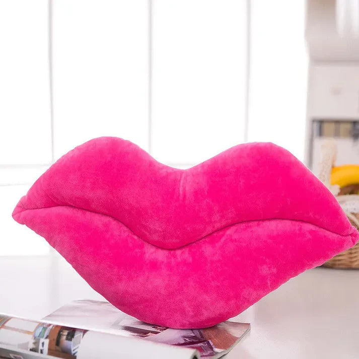 Cojín Creativo en Forma de Labios Rosas y Rojos