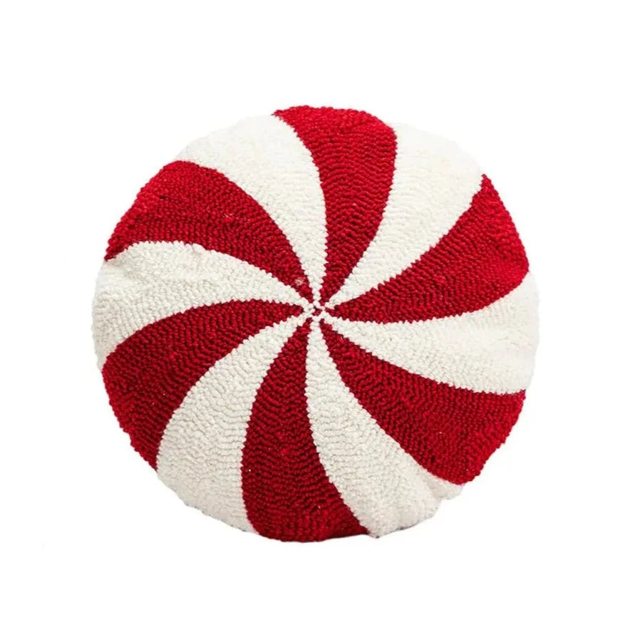 Cojín Redondo de Caramelo a Rayas Rojo y Blanco