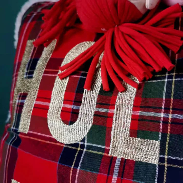 Cojín de Navidad a Rayas Rojas y Verdes