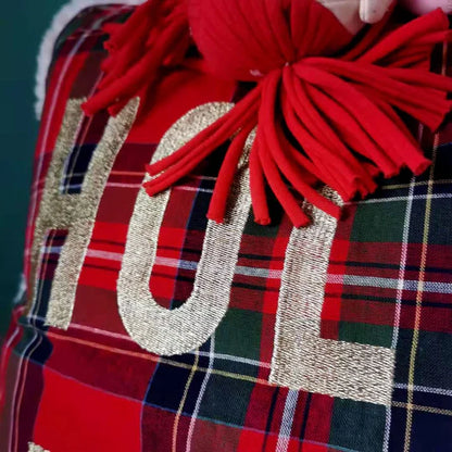 Cojín de Navidad a Rayas Rojas y Verdes
