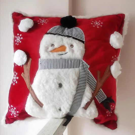 Cojín de Navidad con Muñeco de Nieve