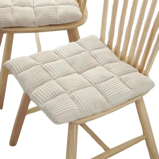 Cojín de Silla Confortable a Cuadros en Terciopelo Canalé