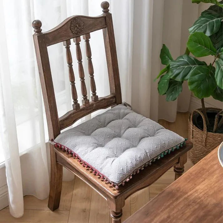 Cojín de Silla Cuadrado Oriental de Terciopelo Suave
