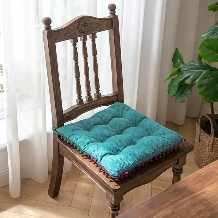 Cojín de Silla Cuadrado Oriental de Terciopelo Suave