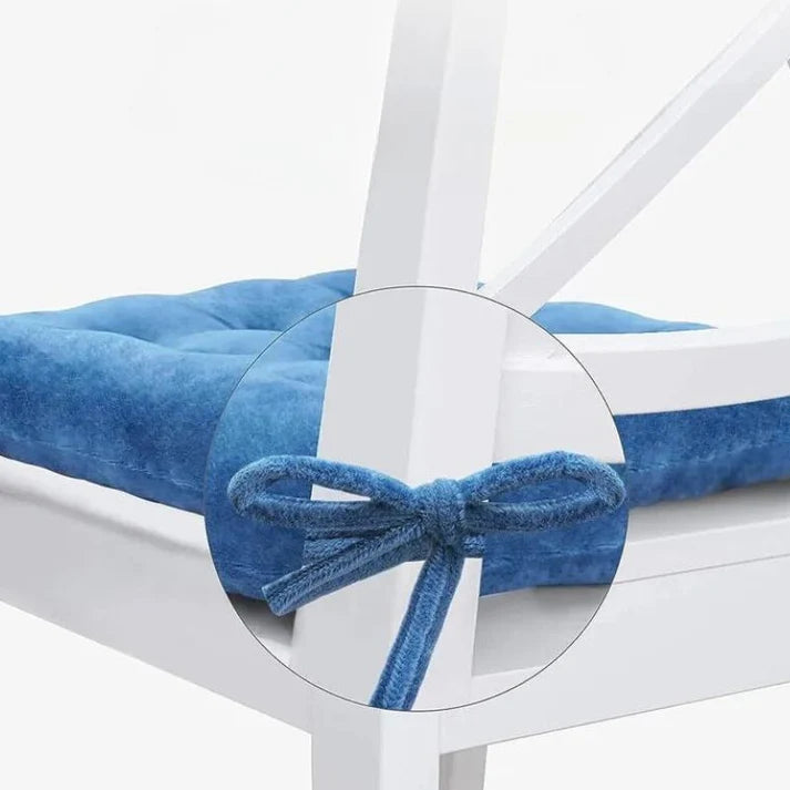 Cojín de Silla Cuadrado con Ataduras