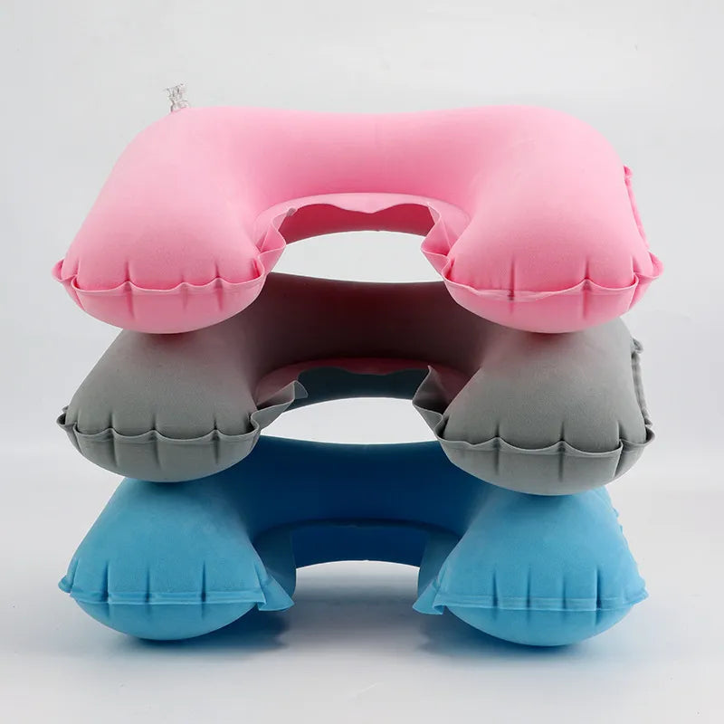 Cojín inflable en forma de C para avión