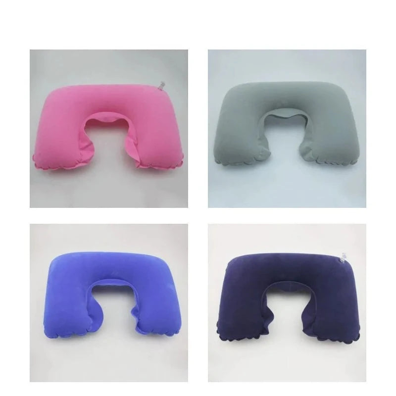Cojín inflable en forma de C para avión