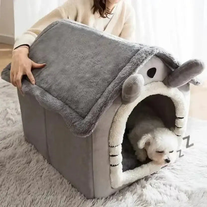 Casa Cueva Gris para Gatos y Perros Pequeños