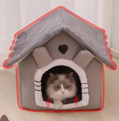 Casa Cueva Gris para Gatos y Perros Pequeños